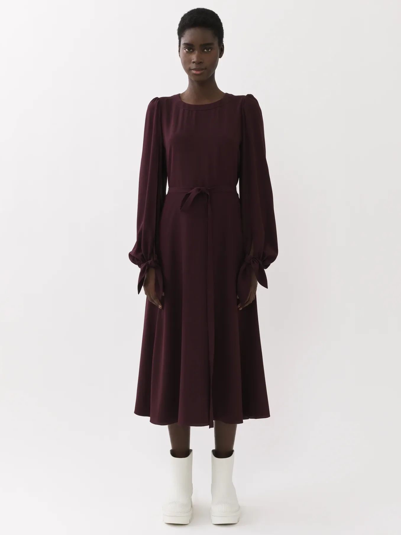 Robes-Chloé Robe Midi Evasee Obscure Purple