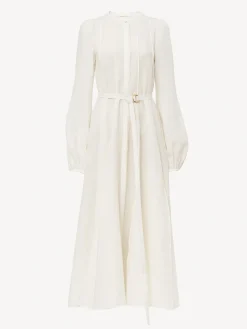 Robes-Chloé Robe Midi Nervuree Iconic Milk