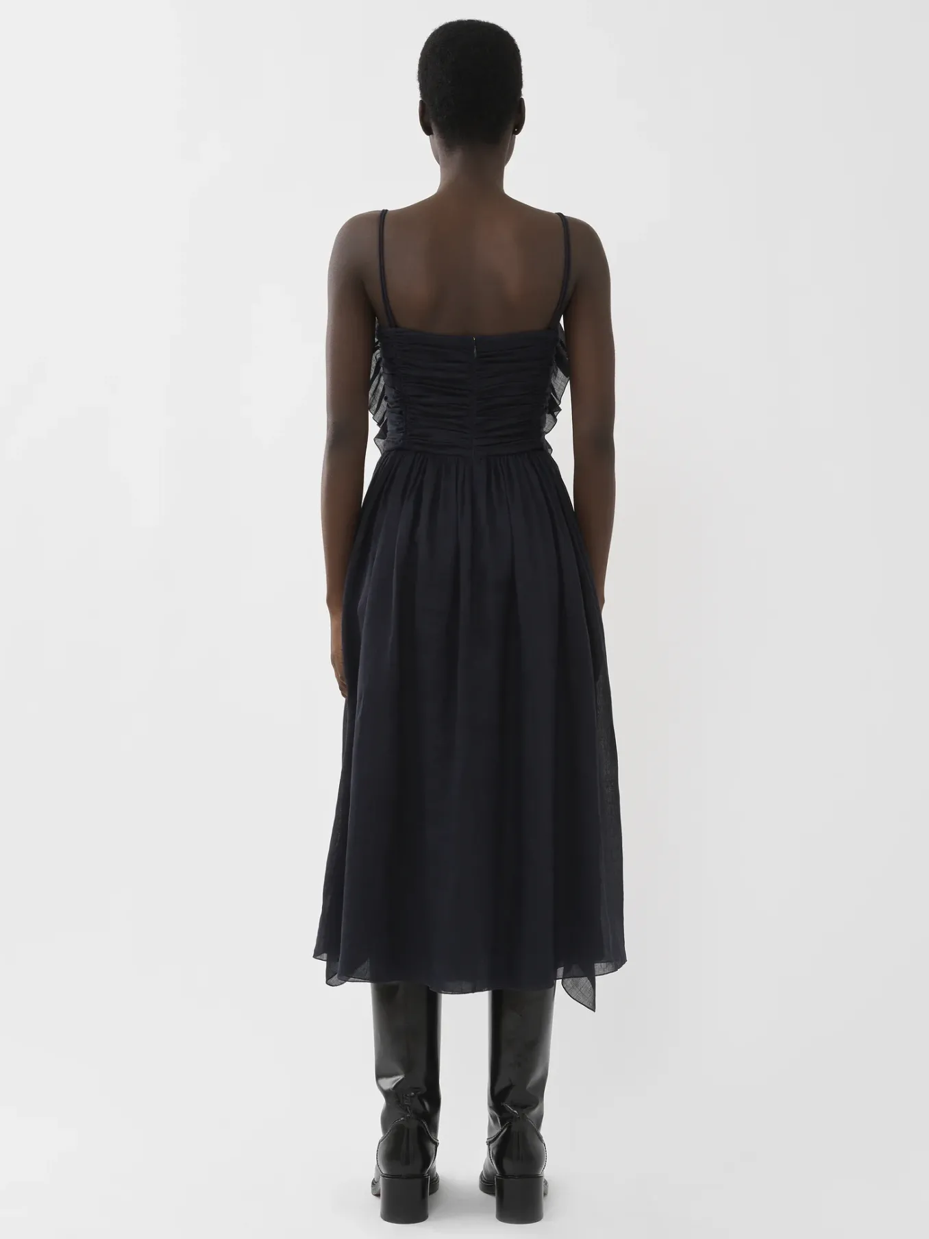 Robes-Chloé Robe Volantee Ink Navy