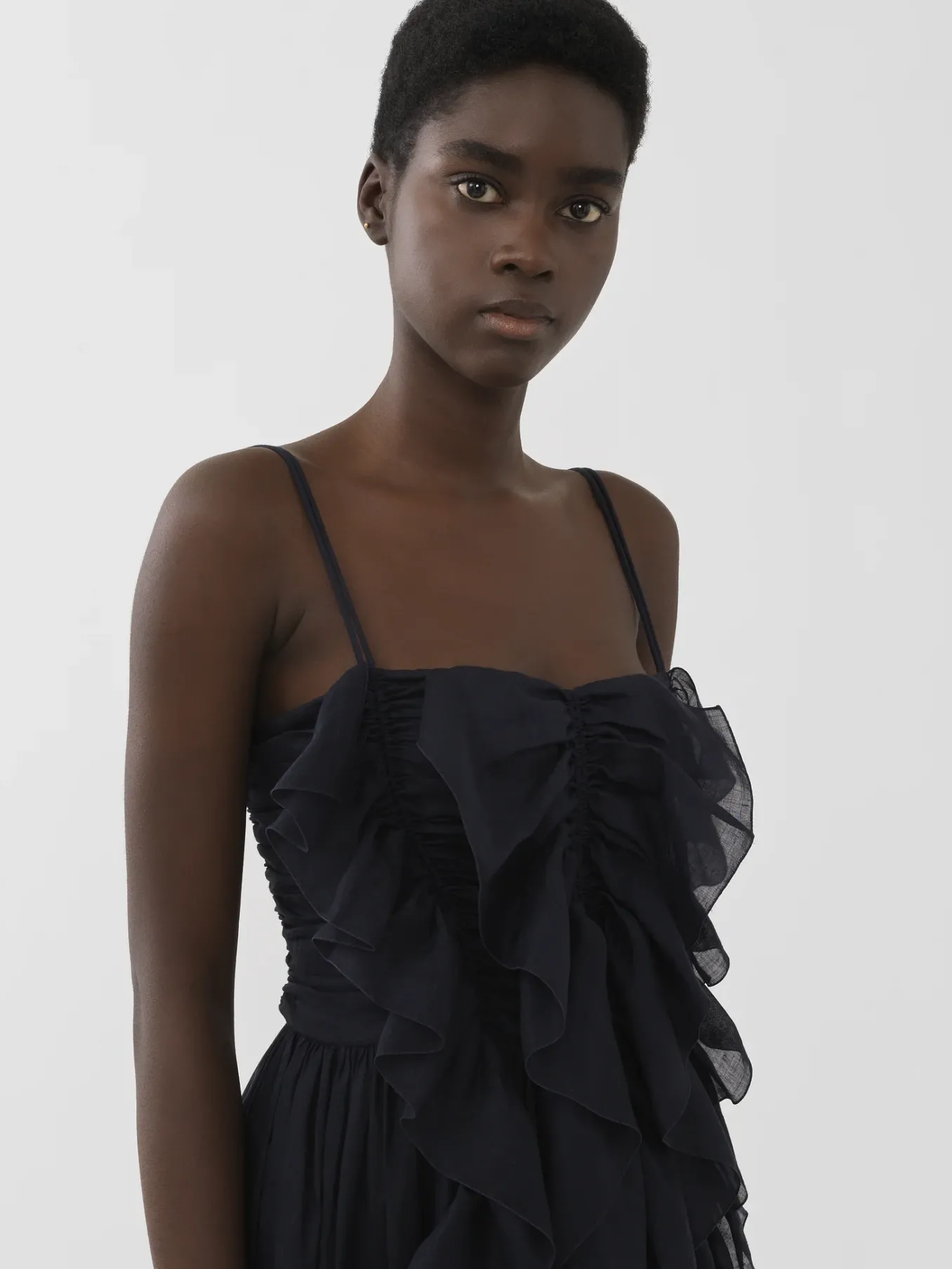 Robes-Chloé Robe Volantee Ink Navy