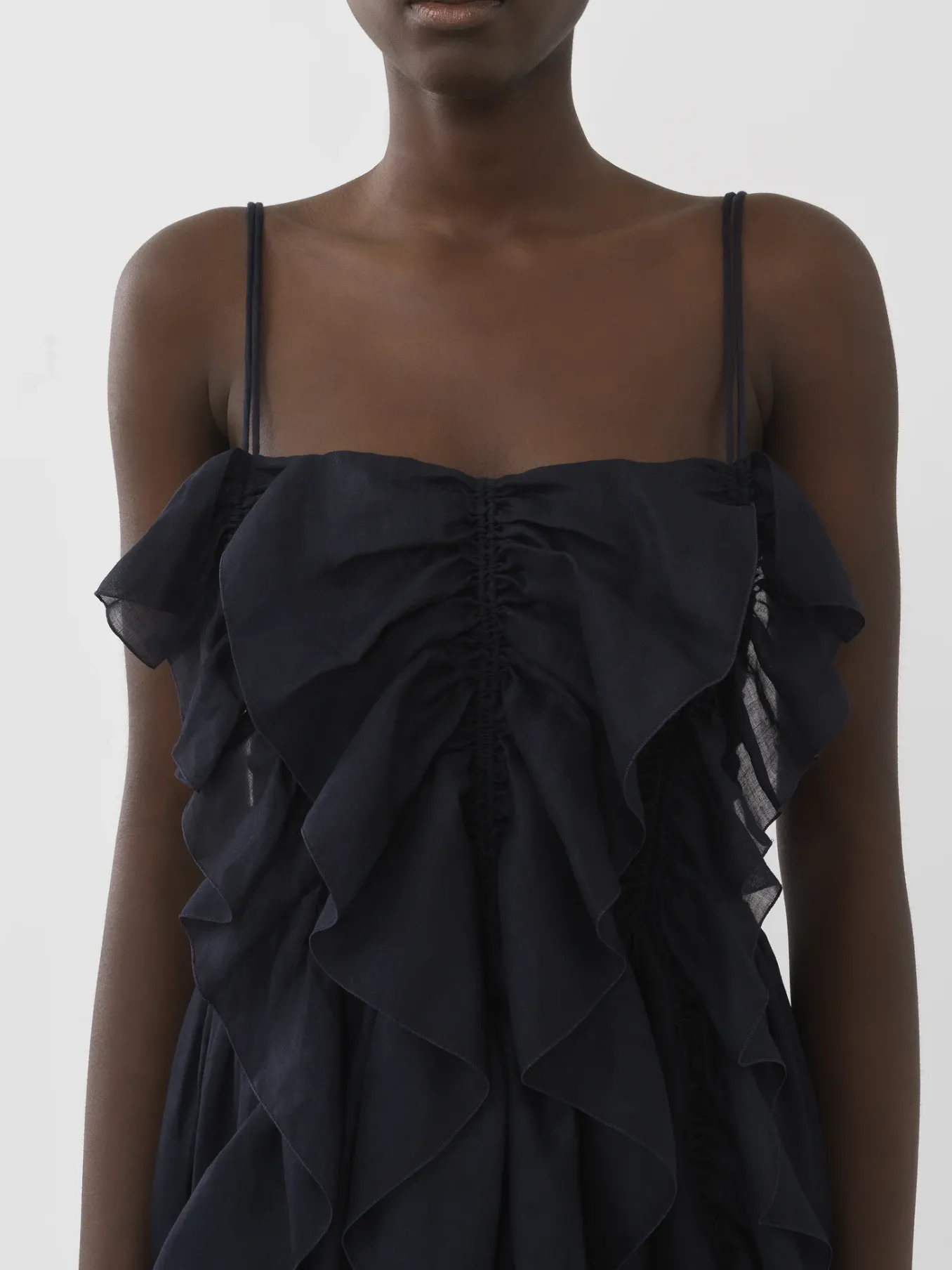 Robes-Chloé Robe Volantee Ink Navy