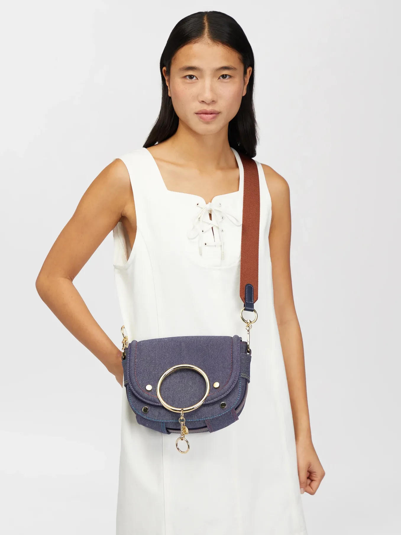 Sacs Porté Épaule-Chloé Sac Bandoulière Mara Denim