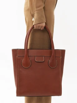 Sacs Cabas-Chloé Sac Cabas Edith Sepia Brown
