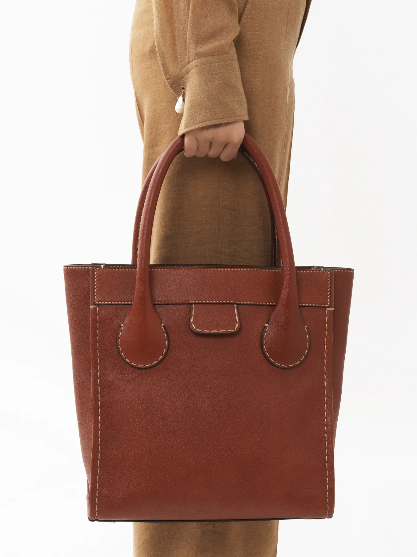 Sacs Cabas-Chloé Sac Cabas Edith Sepia Brown