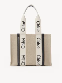 Sacs Cabas-Chloé Sac Cabas Woody White - Blue 1