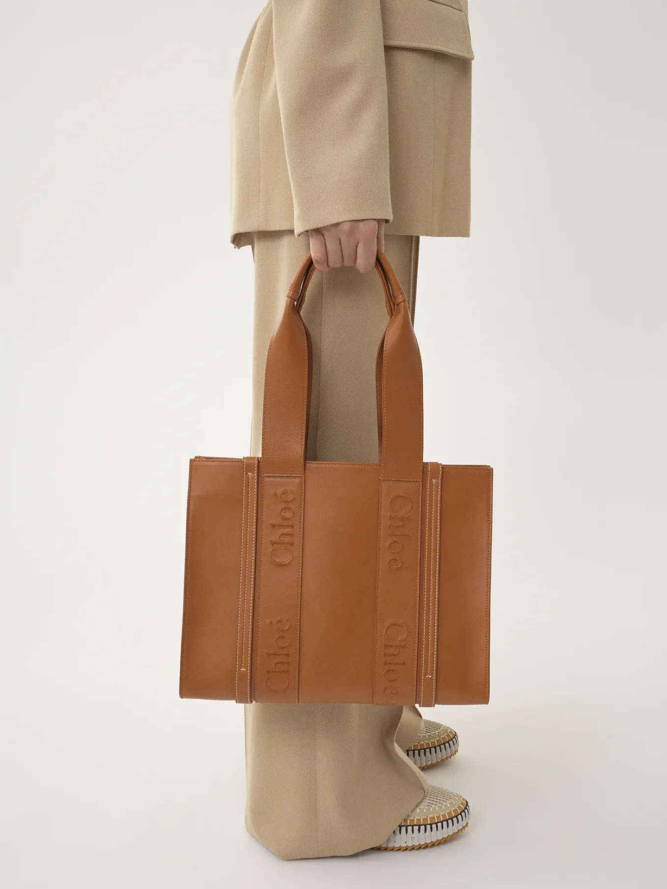 Sacs Cabas-Chloé Sac Cabas Woody Caramel