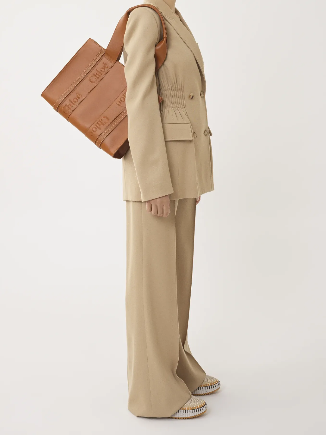 Sacs Cabas-Chloé Sac Cabas Woody Caramel