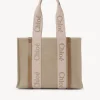 Sacs Cabas-Chloé Sac Cabas Woody Blushy Beige