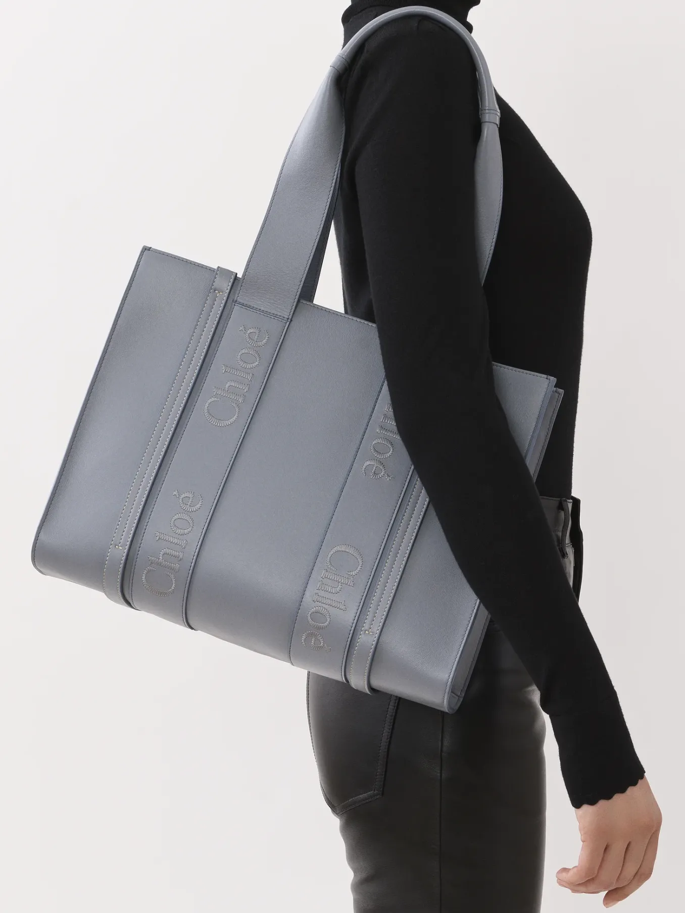 Sacs Cabas-Chloé Sac Cabas Woody Storm Blue