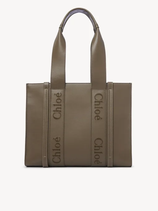 Sacs Cabas-Chloé Sac Cabas Woody Army Green