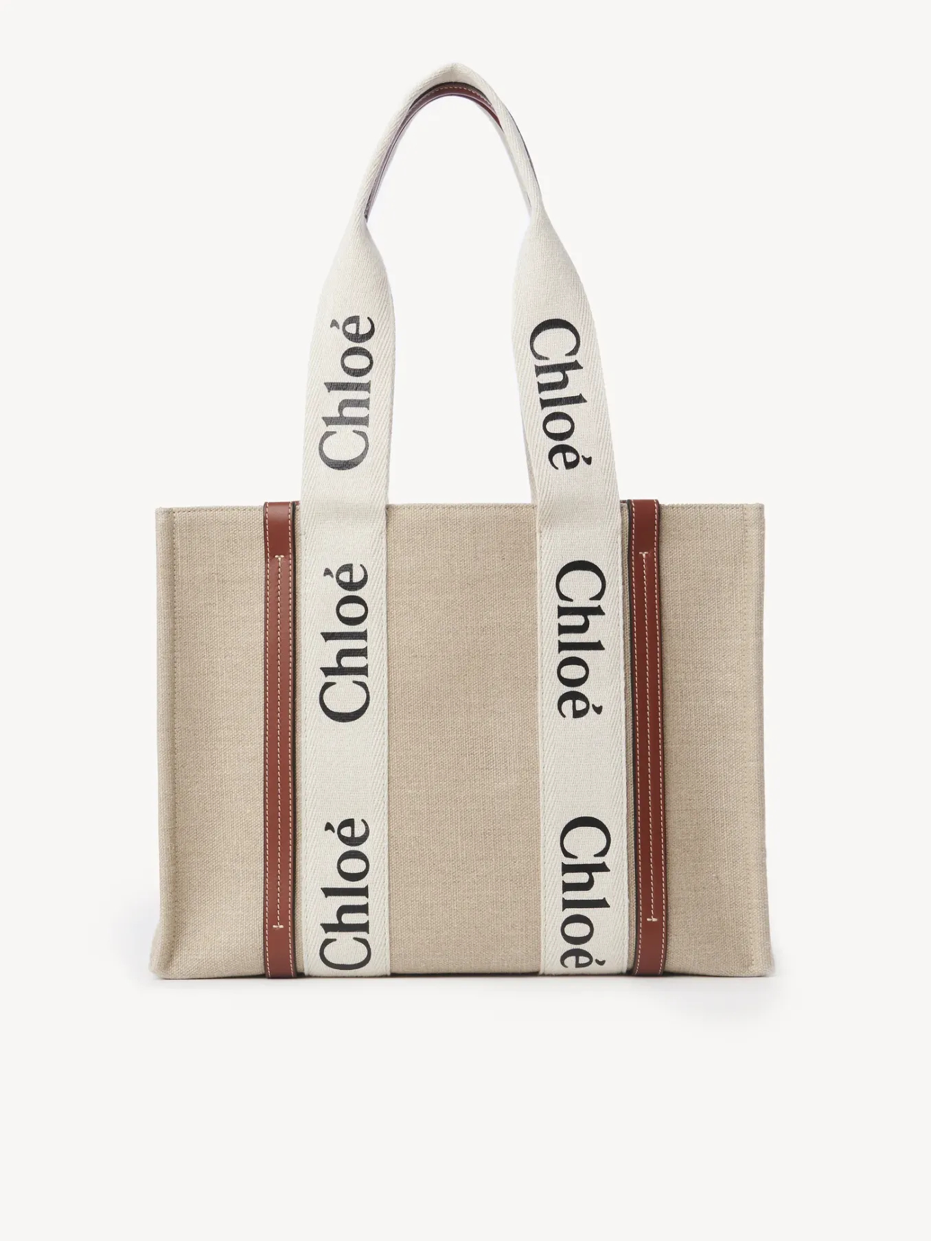 Sacs Cabas-Chloé Sac Cabas Woody White - Brown 1