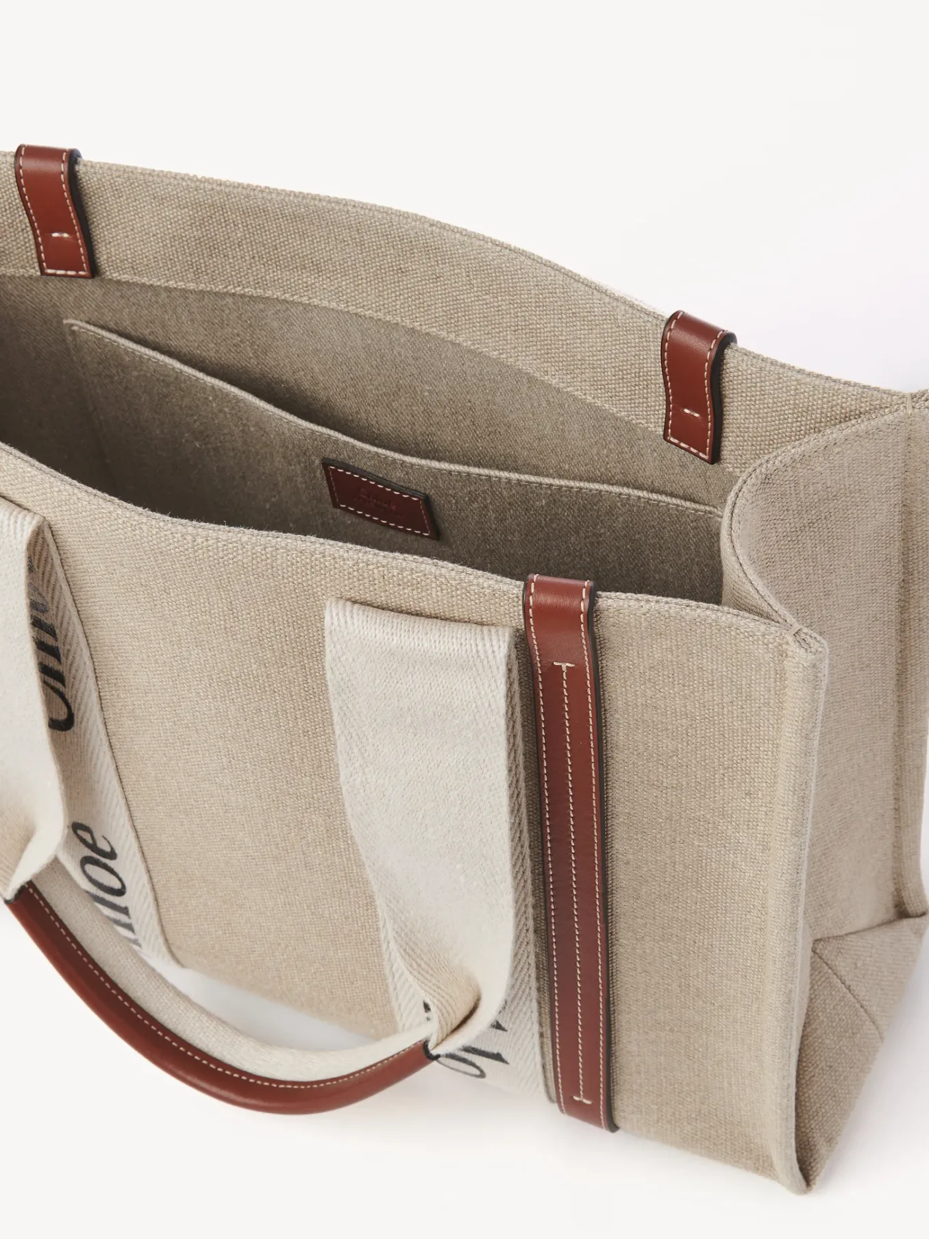 Sacs Cabas-Chloé Sac Cabas Woody White - Brown 1