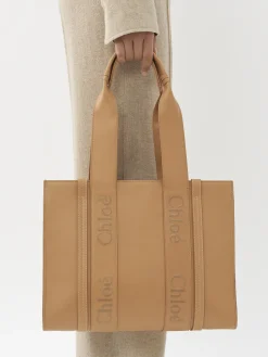 Sacs Cabas-Chloé Sac Cabas Woody Light Tan