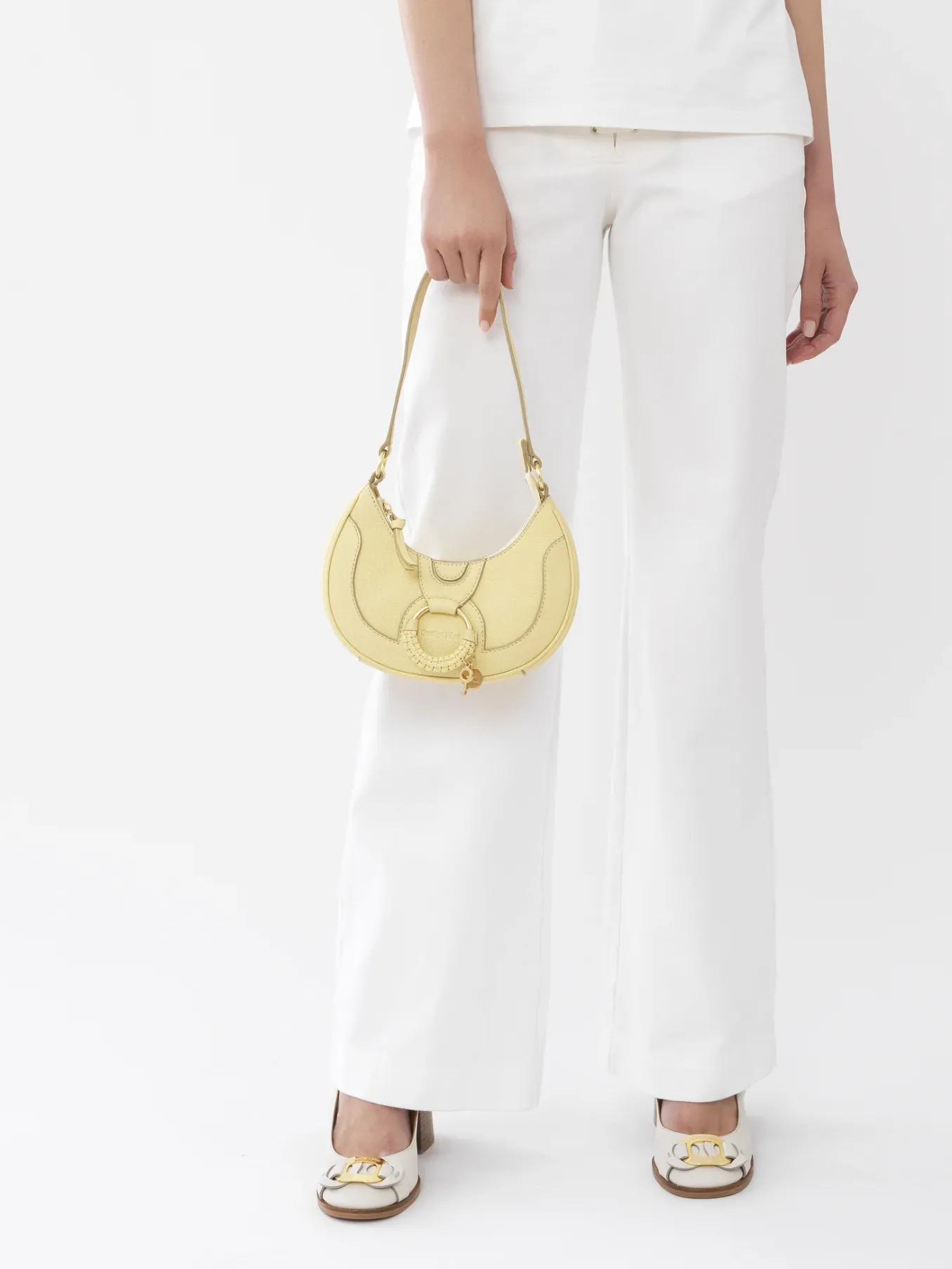 Sacs Porté Épaule-Chloé Sac Demi-Lune Hana Pure Yellow