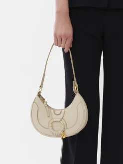 Sacs Porté Épaule-Chloé Sac Demi-Lune Hana Cement Beige
