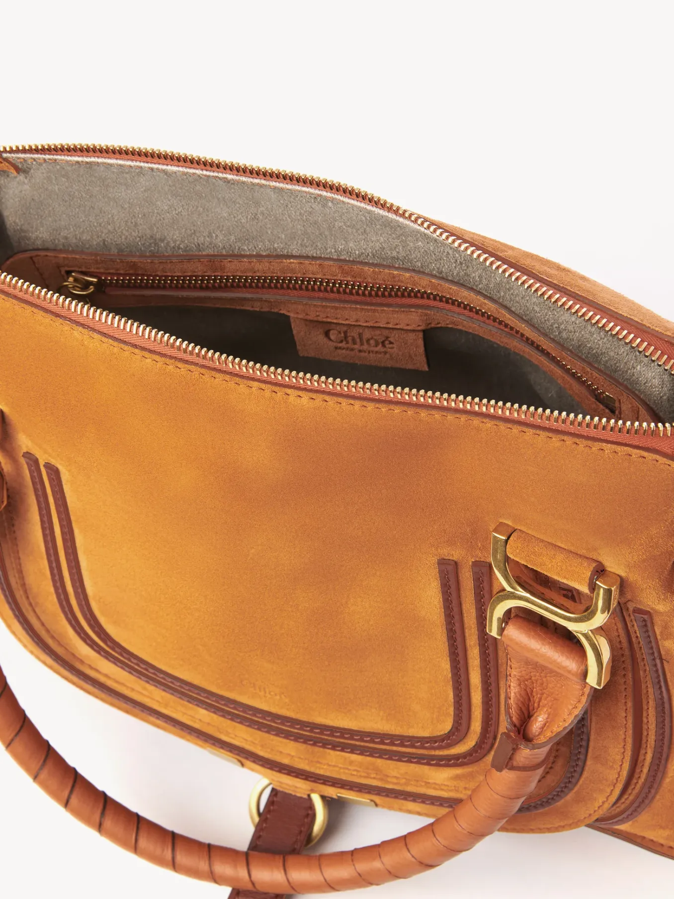 Sacs À Bandoulière-Chloé Sac Double Porte Marcie Henna Orange