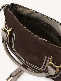 Sacs À Bandoulière-Chloé Sac Double Porte Marcie Pure Brown