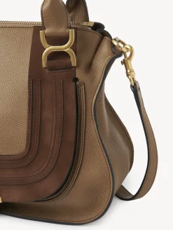 Sacs À Bandoulière-Chloé Sac Double Porte Marcie Desert Beige