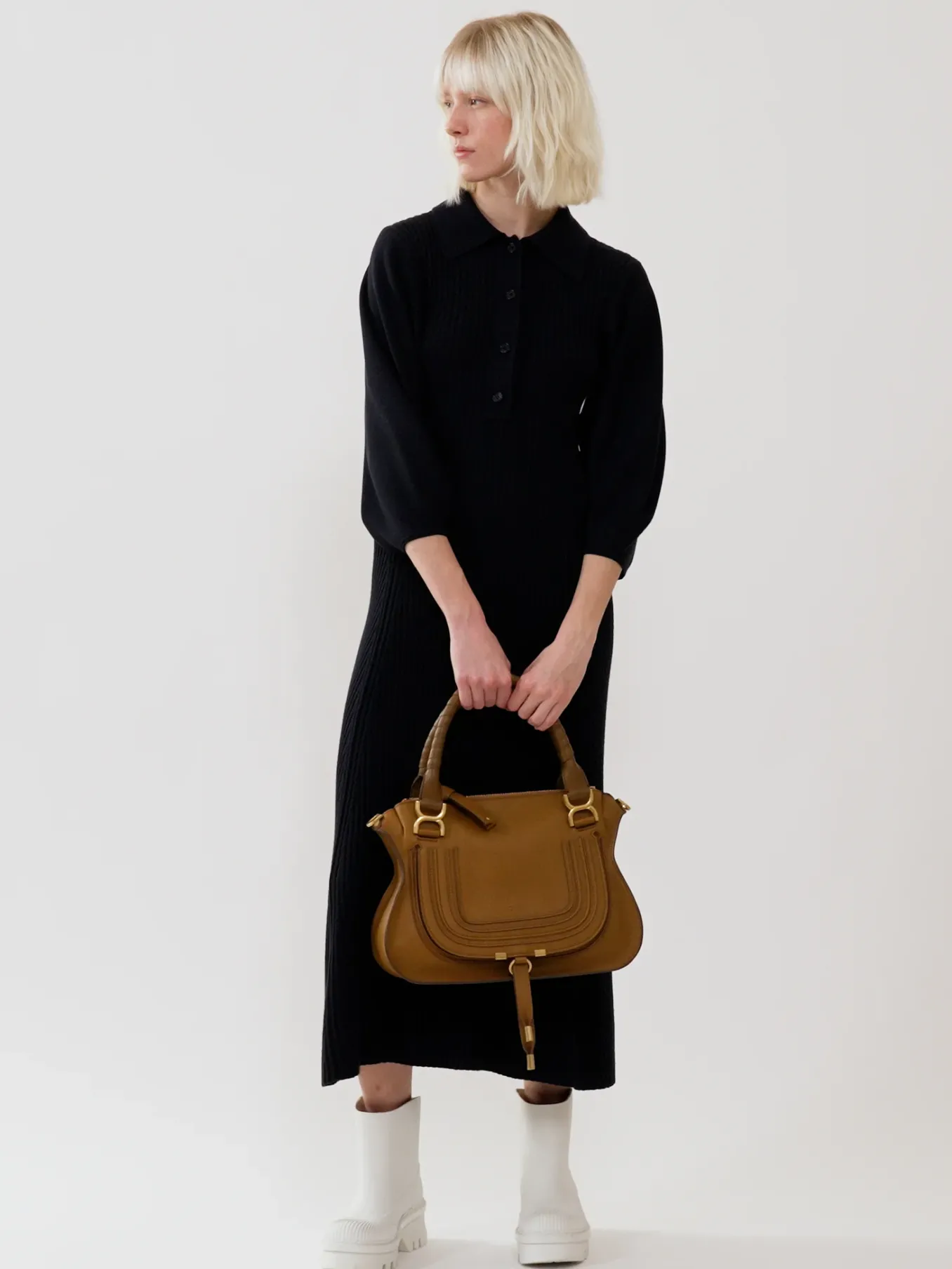 Sacs À Bandoulière-Chloé Sac Double Porte Marcie Pottery Brown
