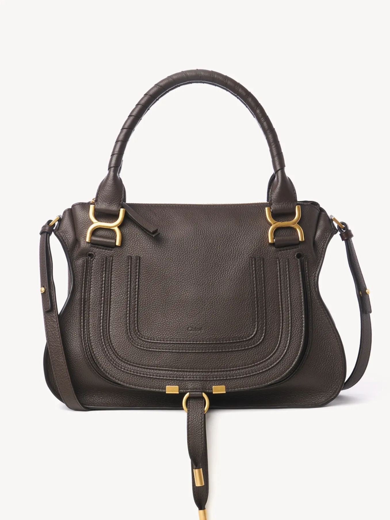 Sacs À Bandoulière-Chloé Sac Double Porte Marcie Bold Brown