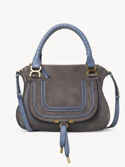 Sacs À Bandoulière-Chloé Sac Double Porte Marcie Cashmere Grey