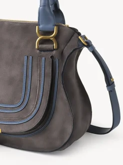 Sacs À Bandoulière-Chloé Sac Double Porte Marcie Cashmere Grey