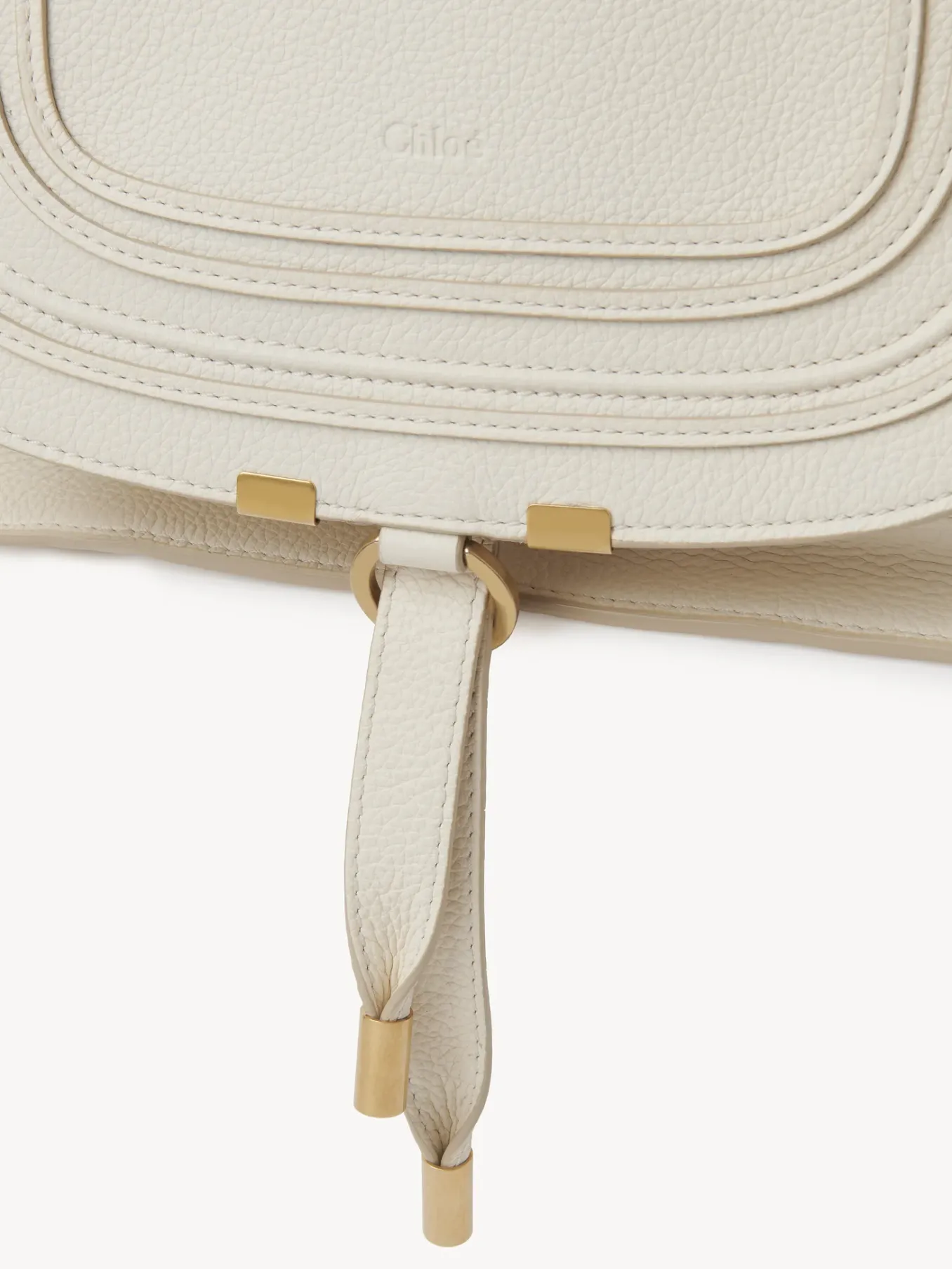 Sacs À Bandoulière-Chloé Sac Double Porte Marcie Misty Ivory