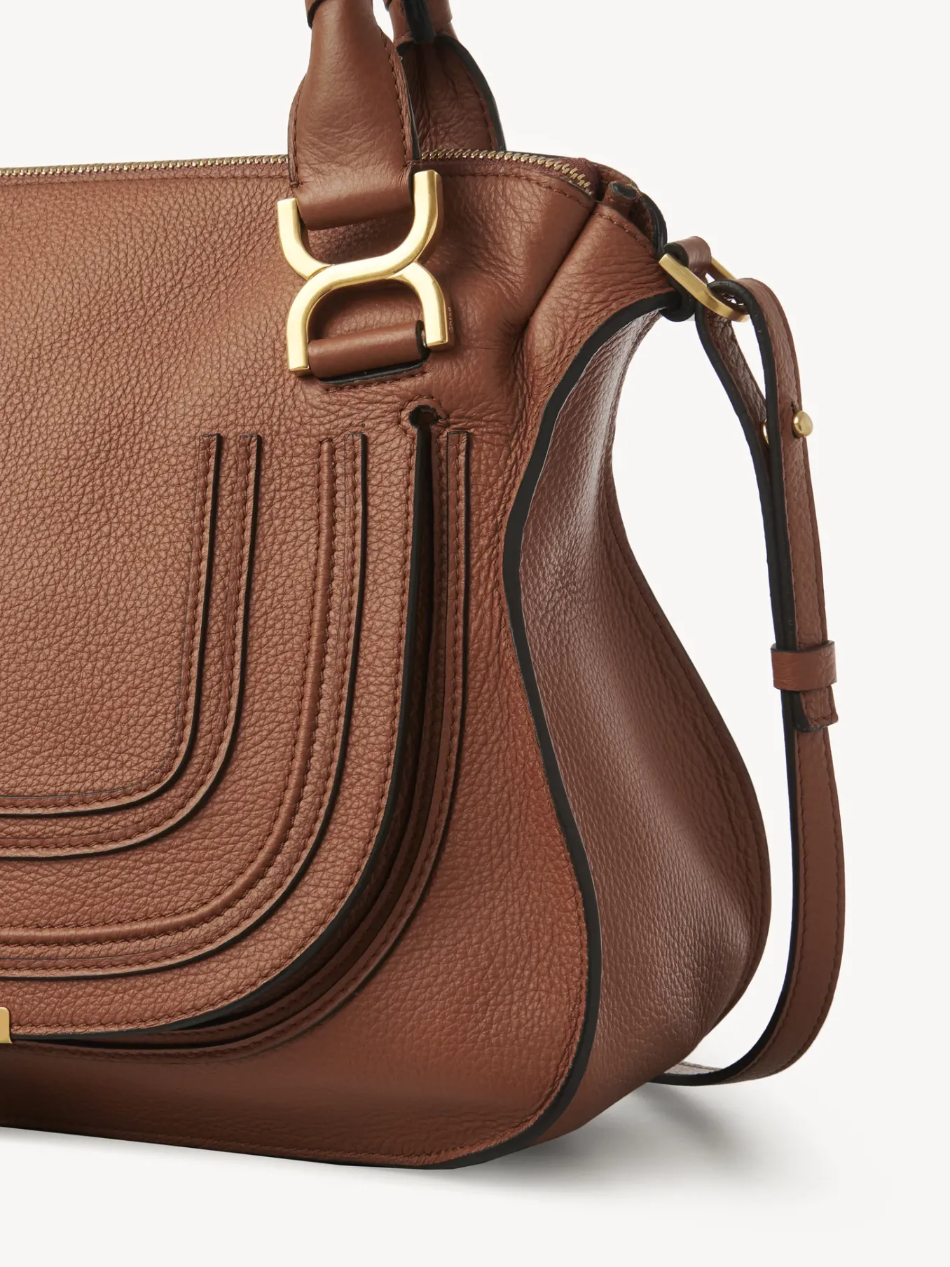 Sacs À Bandoulière-Chloé Sac Double Porte Marcie Tan