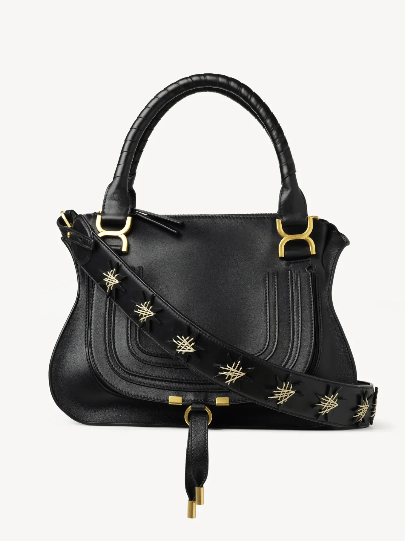 Sacs À Bandoulière-Chloé Sac Double Porte Marcie Noir