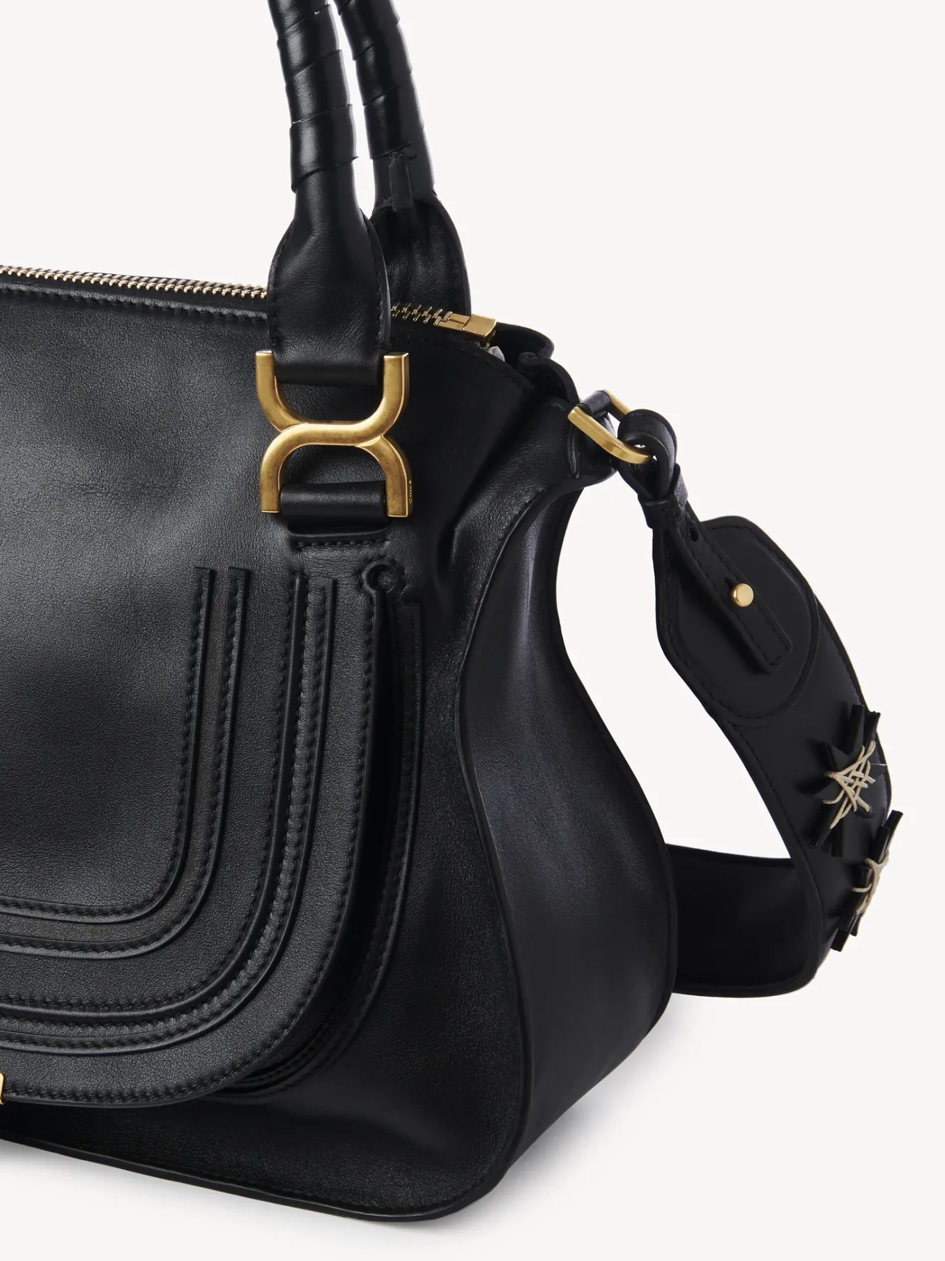 Sacs À Bandoulière-Chloé Sac Double Porte Marcie Noir