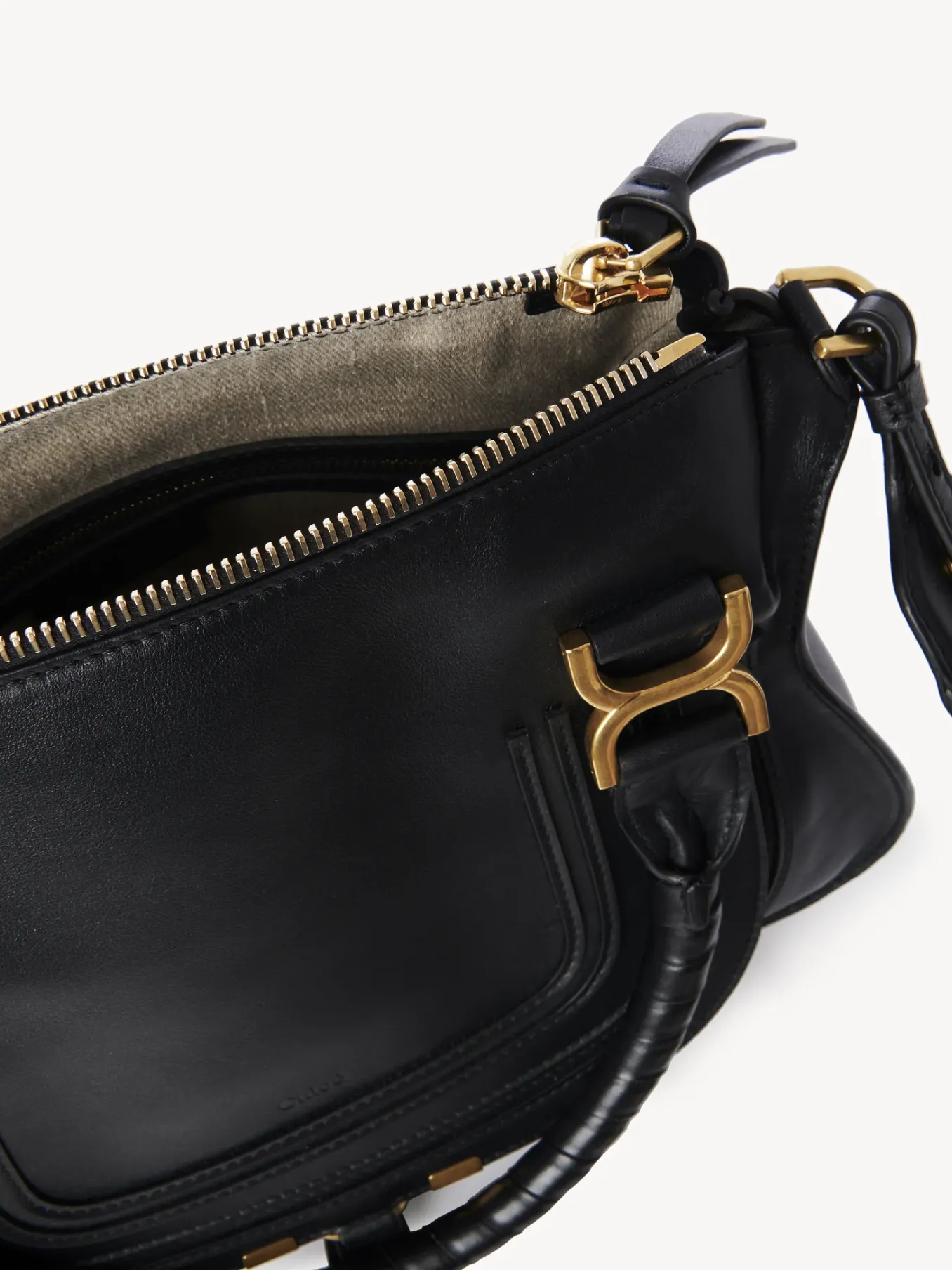 Sacs À Bandoulière-Chloé Sac Double Porte Marcie Noir