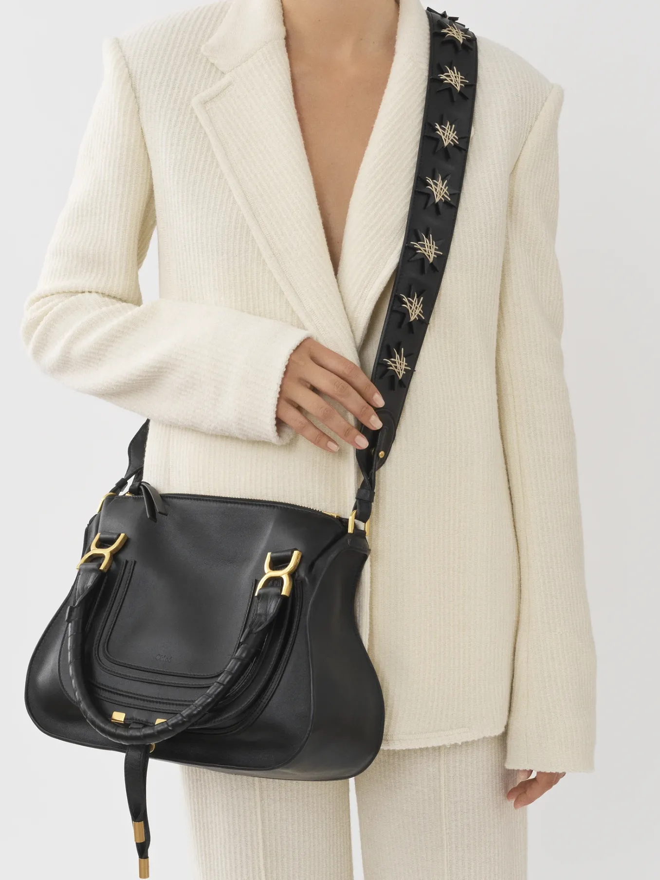Sacs À Bandoulière-Chloé Sac Double Porte Marcie Noir
