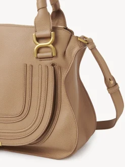 Sacs À Bandoulière-Chloé Sac Double Porte Marcie Light Tan