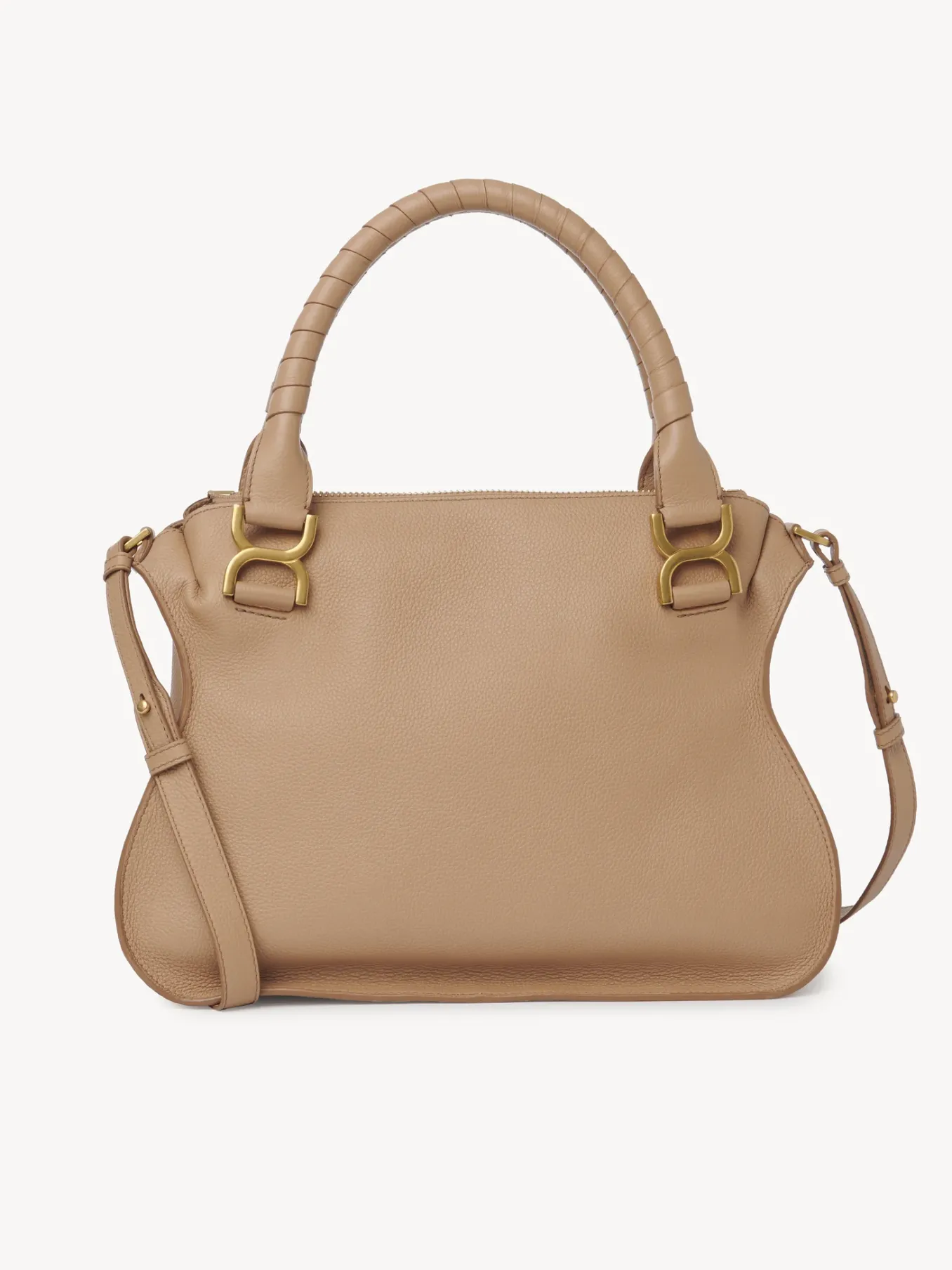 Sacs À Bandoulière-Chloé Sac Double Porte Marcie Light Tan