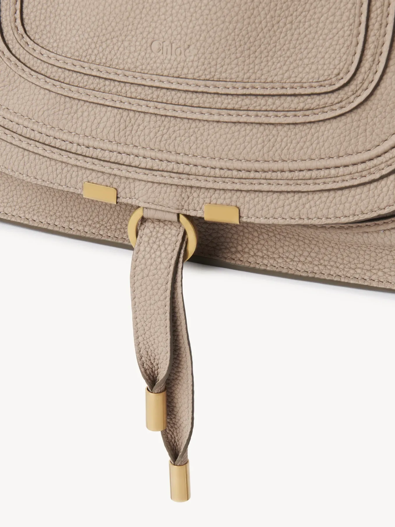 Sacs À Bandoulière-Chloé Sac Double Porte Marcie Nomad Beige