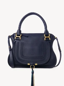 Sacs À Bandoulière-Chloé Sac Double Porte Marcie Iconic Navy
