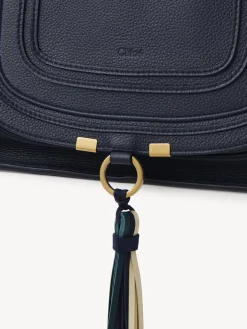 Sacs À Bandoulière-Chloé Sac Double Porte Marcie Iconic Navy