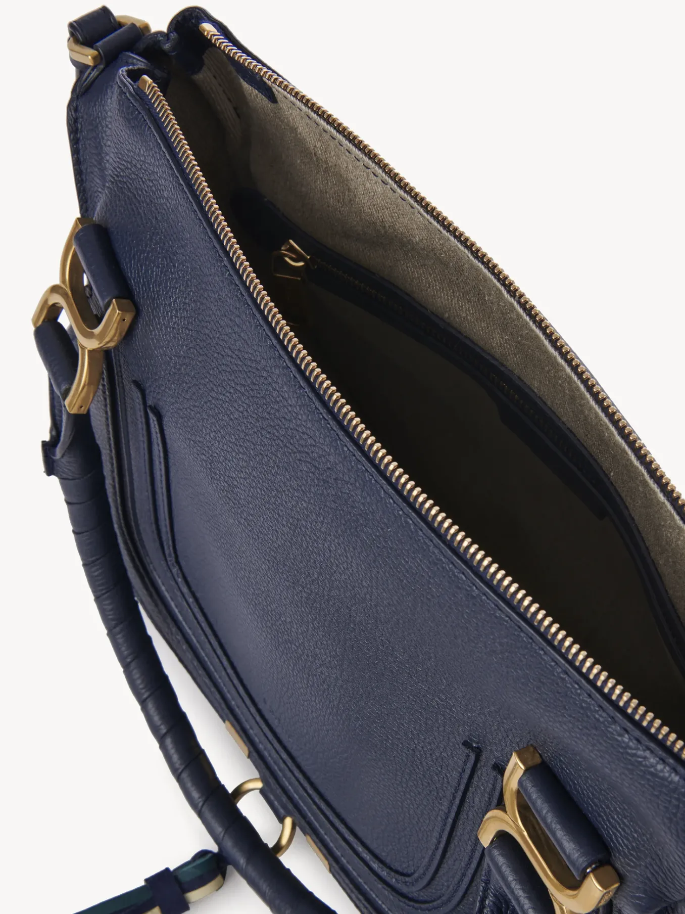 Sacs À Bandoulière-Chloé Sac Double Porte Marcie Iconic Navy