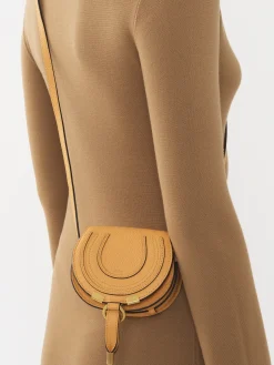 Sacs À Bandoulière-Chloé Sac Porte Épaule Marcie Nano Tan Apricot