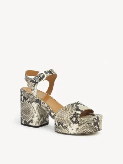 Sandales Et Espadrilles-Chloé Sandales A Talon Odina Eternal Grey