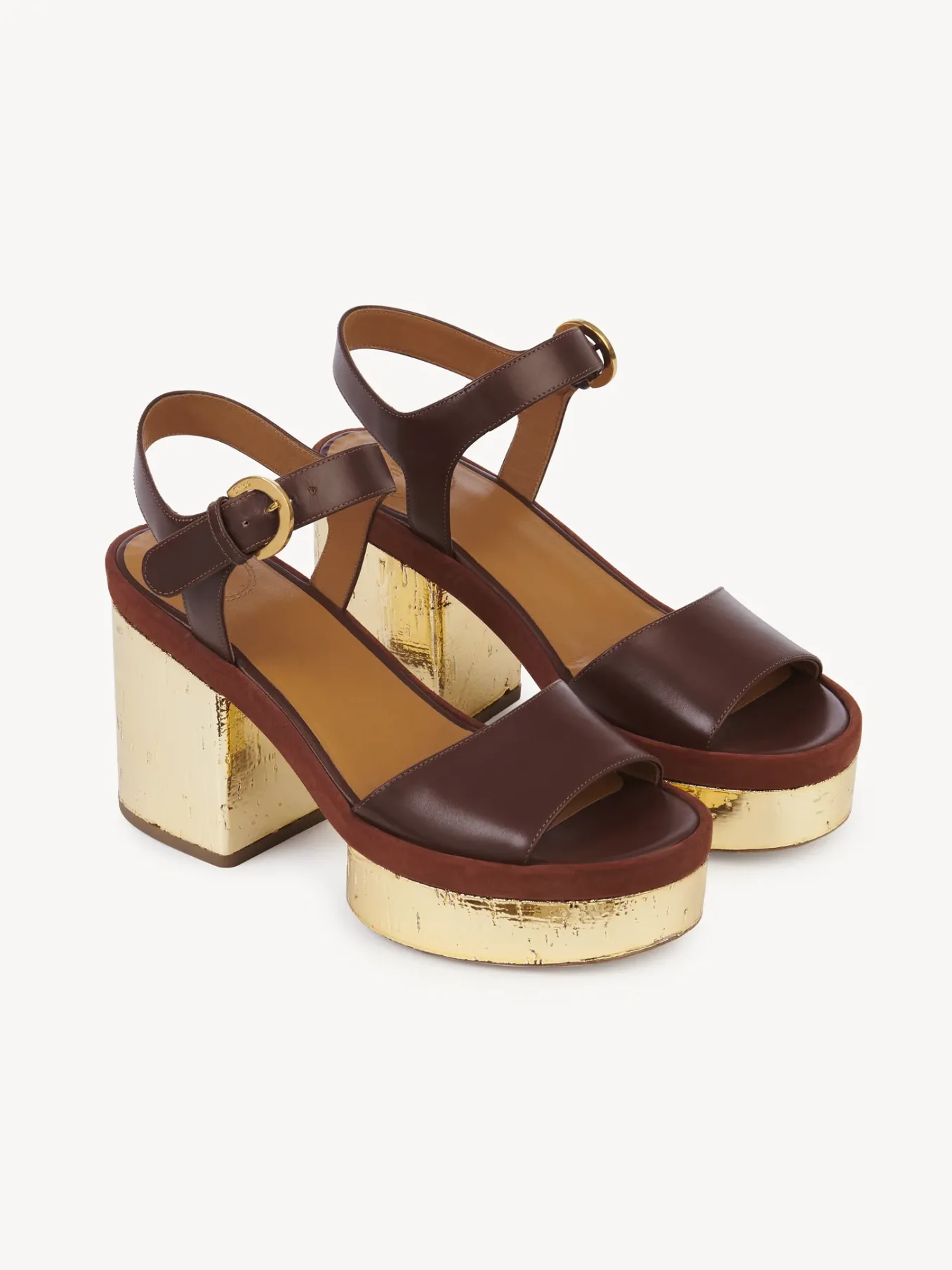 Sandales Et Espadrilles-Chloé Sandales A Talon Odina Brunet Brown