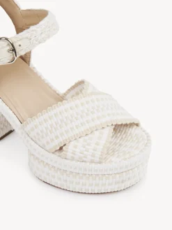Sandales Et Espadrilles-Chloé Sandales A Talon Odina Eggshell