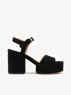 Sandales Et Espadrilles-Chloé Sandales A Talon Odina Noir