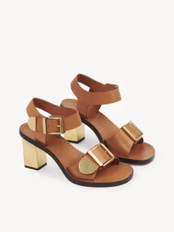 Sandales Et Espadrilles-Chloé Sandales A Talon Rebecca Luminous Ochre