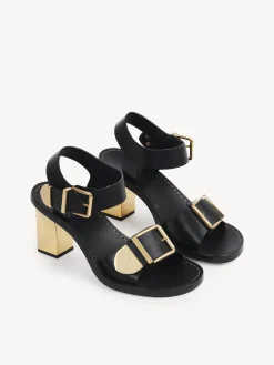 Sandales Et Espadrilles-Chloé Sandales A Talon Rebecca Noir