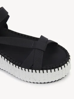 Sandales Et Espadrilles-Chloé Sandales Compensees Nama Noir