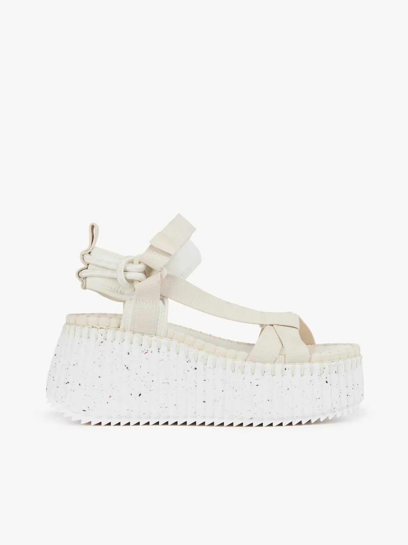 Sandales Et Espadrilles-Chloé Sandales Compensees Nama Pearly Grey