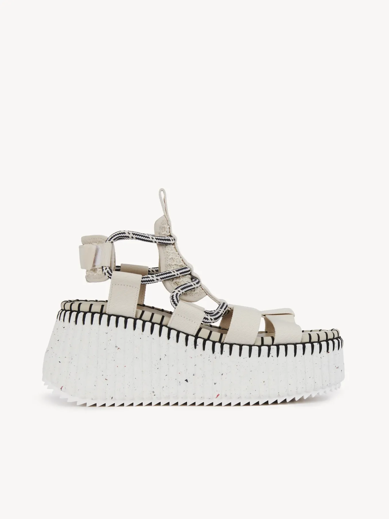 Sandales Et Espadrilles-Chloé Sandales Compensees Nama Pearly Grey