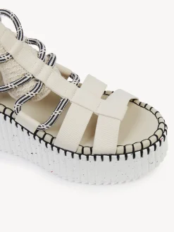 Sandales Et Espadrilles-Chloé Sandales Compensees Nama Pearly Grey
