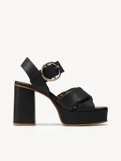Sandales Et Espadrilles-Chloé Sandales Hautes Lyna Noir